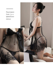 Load image into Gallery viewer, Sexy Lingerie Women's Camisole See-Through Lace Mesh Nightdress Seductive Open-Front Passion Set Erotic Lingerie 1707