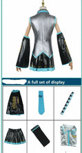 Load image into Gallery viewer, PU Leather Vocaloid Miku Cosplay Costume Anime Midi Dress Halloween Christmas Party Clothes For Girl