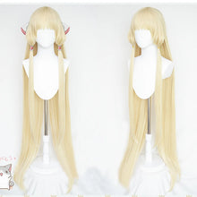 Load image into Gallery viewer, Anime 51 inches 130cm Long Milk Golden Chii Blonde Wig With Cosplay Prop Ears Heat Resistance Synthetic Hair Wigs + A Wig Cap