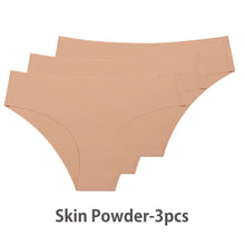 Load image into Gallery viewer, 3 Pcs Set Seamless Panties for Women Breathable Low Waist Sexy Underwear Solid Silk Briefs Invisible Seamless Panties Woman