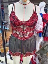 Load image into Gallery viewer, New European and American cross-border foreign trade plus size sexy lingerie women's lace strap lace mesh skirt transparent sexy nightdress