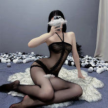 Load image into Gallery viewer, Night spring style suit lace halter one-piece stockings sexy uniform temptation free off open sexy lingerie 8102