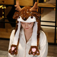 Load image into Gallery viewer, Creative Kawaii Cosplay Party Hat Christmas Novelty Cap Ear Moving Hat Santa Game Hat Jumping Up Cap