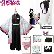 Load image into Gallery viewer, Women Girls Kochou Kanae Cosplay Costume Demon-Slayer ForAdult Anime Kimetsu-No-Yaiba Shinobu Kochou Halloween Clothes