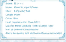 Load image into Gallery viewer, PRE-SALE UWOWO Game Genshin Impact Ganyu Cosplay Wig 80cm Long Blue Gradient Gan Yu Cosplay Hair Wigs Gan Yu Cosplay Hair