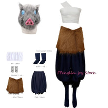 Load image into Gallery viewer, Anime Hashibira Inosuke Cosplay Costume Inosuke Uniform Wig Pig Mask Halloween Outfit For Women Sexual Conversion Servant Girls