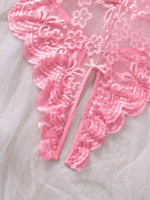 Load image into Gallery viewer, Women's Porn Lingerie G-string Transparent Bodysuit Underwear Set Lace Deep V Crotchless One-piece Lingerie Adult Bodysuit