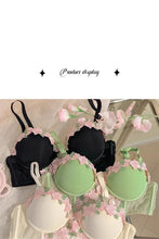 Load image into Gallery viewer, Black Mesh Embroidery Lingerie Set for Women Sexy Seamless Bras and Panty Set 2 Piece No Wire Bralette Mujer Lenceria Para Damas