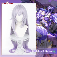Load image into Gallery viewer, UWOWO Honkai Star Rail Black Swan Cosplay Wig 90cm Long hair Silver Purple Hair