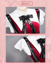 Load image into Gallery viewer, UWOWO Abyss Cosplay Needy Women Overdose Cosplay XS-3XL Black Leather Skirt Shirt Halloween Costumes Outfit Anime JK Uniform