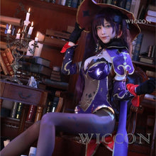 Load image into Gallery viewer, Anime Game Genshin Impact Mona Cosplay Costumes Jumpsuit Halloween Costume for Women Carnival Party Sexy Uniform Wig Clothing