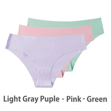 Load image into Gallery viewer, 3 Pcs Set Seamless Panties for Women Breathable Low Waist Sexy Underwear Solid Silk Briefs Invisible Seamless Panties Woman