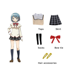 Load image into Gallery viewer, Anime Puella Magi Madoka Magica Akemi Homura Kaname Madoka Cosplay Costume Miki Sayaka Sakura Kyouko Campus Uniform Wig Shoe