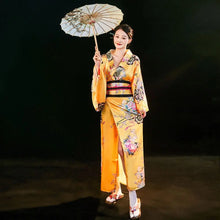 Load image into Gallery viewer, Cosplay Costume Traditional Japanese Kimono Japanese Style Printed Floral Sakura Girl Kimono Dress Asian Elegance