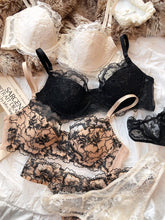 Load image into Gallery viewer, Sexy Lace Flowers Embroidery Bra Set Thin 3/4 Cup Push Up Lingerie For Women Summer Breathable Comfort Brassiere Underwear Sets