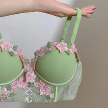 Load image into Gallery viewer, Black Mesh Embroidery Lingerie Set for Women Sexy Seamless Bras and Panty Set 2 Piece No Wire Bralette Mujer Lenceria Para Damas