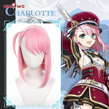 Load image into Gallery viewer, IN STOCK UWOWO Game Genshin Impact Charlotte Cosplay Wig Middle Pink Hair