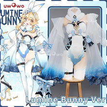 Load image into Gallery viewer, LAST BATCH UWOWO Genshin Impact Traveler Lumine Cosplay Costume Douji Bunny Suit Canon Aether&Lumine Cos Outfit Halloween Cos