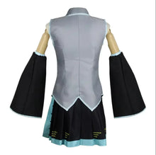Load image into Gallery viewer, Anime Miku Cosplay Full Set Silver Grey Suit Miku Cosplay Headwear Costume Outfit JK uniform Cosplay Clothes Wig Halloween