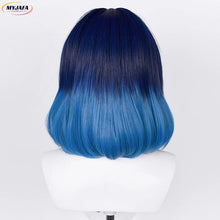 Load image into Gallery viewer, Anime Cosplay Hashibira Inosuke Cosplay Wig Women 70cm Long Straight Ombre Bule Hair Wigs + WigCap