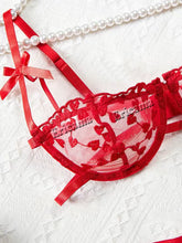 Load image into Gallery viewer, Sexy Bra Sets for Women Strap Lingerie Lace Embroidery Heart-shape Fairy Seamless Underwear See Through Exotic Set Bra Brief Set