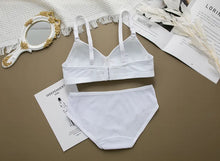 Load image into Gallery viewer, 2PCS/Set Women Seamless Bra Panties Set Sexy Stretch Sport Bra Thong Briefs Style Panty Bralette Crop Top Intimates Lingerie Set