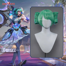 Load image into Gallery viewer, UWOWO League of Legends/LOL: Gwen Prestige Crystal Rose Wildd Rift WR ASU Cosplay Wig High Quality Light Green Hair