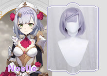 Load image into Gallery viewer, IN STOCK UWOWO Game Genshin Impact Noelle Cosplay Wig 35cm Short Game Hair Heat Resistant Synthetic Wigs