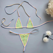 Load image into Gallery viewer, Sexy Mini Bra Sets Wirefree Ultra-thin Mesh Unlined Bra Brief Set Black Transparent 2 Pieces Halter Women's Exotic Lingerie Sets