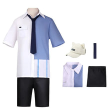 Load image into Gallery viewer, Anime Link Click Lucas Cosplay Costume White Short Wig Lu Guang Blue Shirt Pant Hat Full Set Daily Clothing Halloween