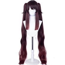 Load image into Gallery viewer, UWOWO Hutao Cosplay Wig Genshin Impact Cosplay Hu Tao Wig Hutao Long Hair Brown Wigs 115cm Claw Clip Ponytail Wig