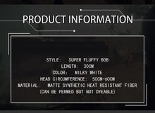 Load image into Gallery viewer, UWOWO Nierr: Automataa 2B Wig Cosplay Wig Yorhaa 2B Cosplay Wig 30cm Milky White Short Hair