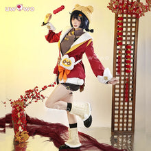Load image into Gallery viewer, UWOWO Xiangling Cosplay Collab Series: Game Genshin Impact XiangLing New Year's Cheer outfit Lantern Rite Cosplay Costume Bag