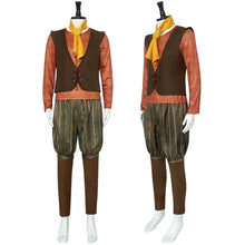Load image into Gallery viewer, Monster Rumpelstiltskin Cosplay Costume T Shirt Brown Vest Trousers Yellow Scraf Halloween Role Playing King Dwarf Fancy Uniform