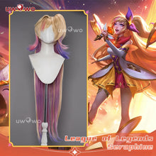 Load image into Gallery viewer, UWOWO Star Guardian Seraphine Cosplay Wig League of Legends/LOL: SG Seraphine 100CM Gradiant Yellow Pink Purple Mixed