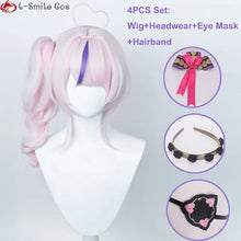 Load image into Gallery viewer, VTuber NIJISANJI lLUNA Maria Marionette Cosplay Wig 42cm Short Pink Ponytail Heat Resistant Synthetic Hair Party Wigs + Wig Cap