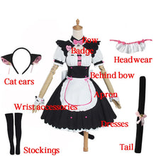 Load image into Gallery viewer, NEKOPARA Cosplay Chocola Vanilla Cosplay Maid Dress Women Girls Full Set Cute Lolita Halloween Party Outfits with Wig