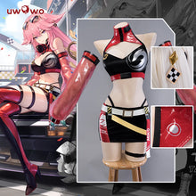 Load image into Gallery viewer, LAST BATCH UWOWO Genshin Impact Exclusive Fanart Racing Yae Miko Cosplay Costume Inazuma Yae Miko Halloween Costumes