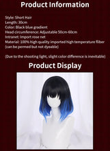 Load image into Gallery viewer, IN STOCK UWOWO Hashibiraa Inosukee Cosplay Wig Cosplay Hair Heat Resistant Dark-Blue Gradient Halloween