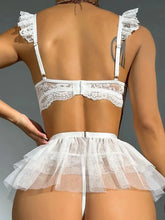 Load image into Gallery viewer, Transparent Lace Bra Set Women Sheer Temptation Exotic Sexy Lingerie Set Ladies Flroal Black Bra Underwear Set