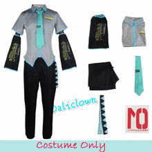 Load image into Gallery viewer, Anime Miku Cosplay Costume Wig Shoes Japan Leather Midi Dress Miku Cosplay Female Halloween Costume Girls JK Uniform Women Men