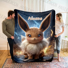 Load image into Gallery viewer, (Memo u Name)Customized Name Pokémon Eevee Print Blanket All Seasons Multi-purpose Blanket Suitable for Sofa Camping Travel Car