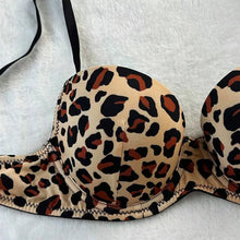 Load image into Gallery viewer, Sexy Leopard Print Bra And Panties Set Comfortable Push Up Lingerie Set