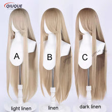 Load image into Gallery viewer, 73 Colors 100cm Long Straight Cosplay Wig Anime Compatible Universal Omopinenet Heat Resistant Synthetic Hair Wigs + Wig Cap