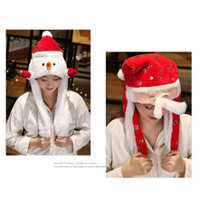 Load image into Gallery viewer, Creative Kawaii Cosplay Party Hat Christmas Novelty Cap Ear Moving Hat Santa Game Hat Jumping Up Cap