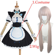Load image into Gallery viewer, NEKOPARA Cosplay Chocola Vanilla Cosplay Maid Dress Women Girls Full Set Cute Lolita Halloween Party Outfits with Wig