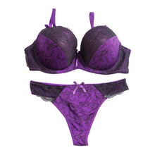 Load image into Gallery viewer, 2026 New Women Sexy Lace Underwear Set Push Up Embroidered Bra And Thong Plus Size 2 Piece Set Color Block Lingerie Suits