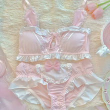Load image into Gallery viewer, Japanese Cute Girl Lace Bra Set Hollow Sexy Sweet Rimless Underwear Bras for Women
