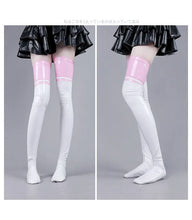 Load image into Gallery viewer, Patent Leather Thigh High Latex Stockings Women's Glossy Long Socks For Party Club Cosplay Lingerie Sexy Skinny Catsuit Stocking