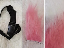 Load image into Gallery viewer, Yae Miko Plush Tail Ear Wig Pink Fox Handmade Cosplay Props Pink Fox Ears Tail Wig